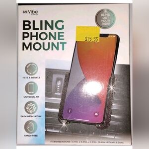 Vibe E-Ssential Black Rhinestone Bling Vehicle Car Cell Phone Holder Mount